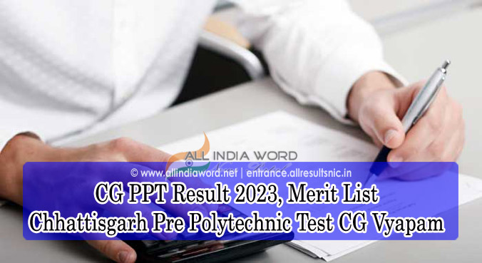Chhattisgarh Pre Polytechnic Test Result 2023