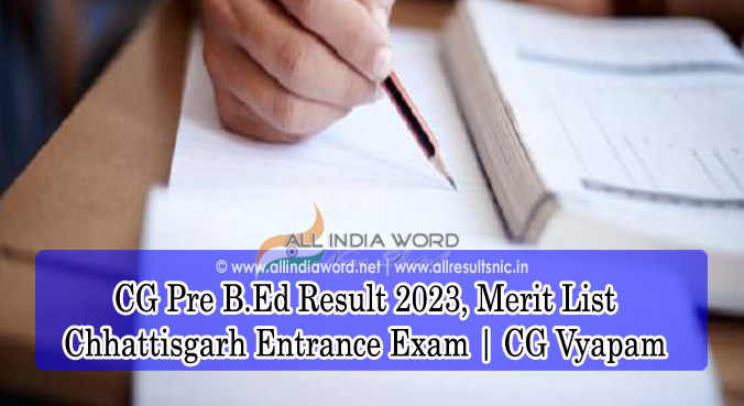 Chhattisgarh Pre B.Ed Exam Result 2023