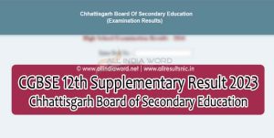 CG Board 12th Supplementary Result 2023