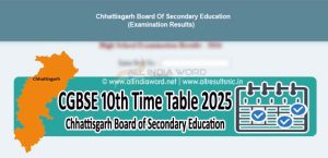 CG Board 10th Time Table 2025 Download